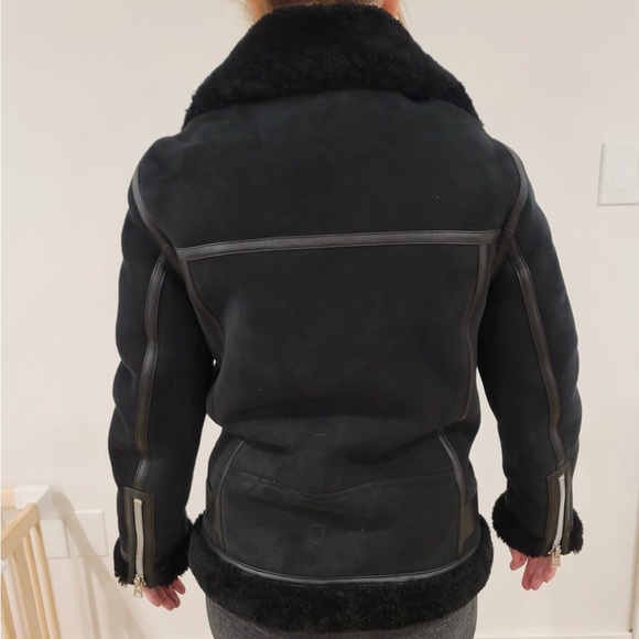 All Saints Black Shearling Coat - Picture 13 of 13